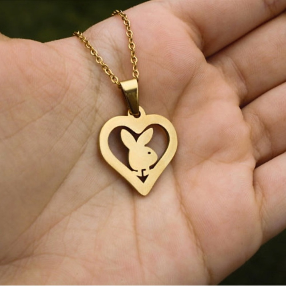 Gold Playboy Bunny Necklace
